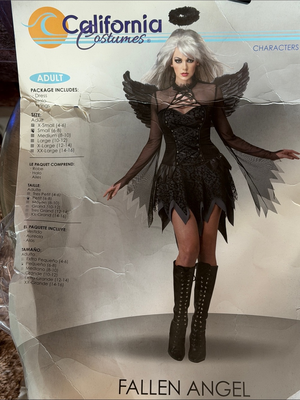 California Costumes Fallen Angel Costume - Black Halloween NEW